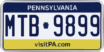PA license plate MTB9899