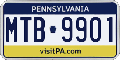 PA license plate MTB9901