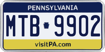PA license plate MTB9902
