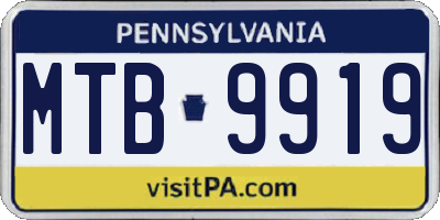 PA license plate MTB9919