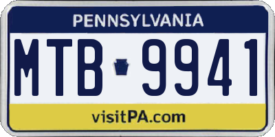 PA license plate MTB9941