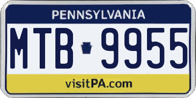 PA license plate MTB9955