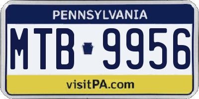 PA license plate MTB9956