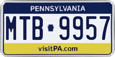 PA license plate MTB9957