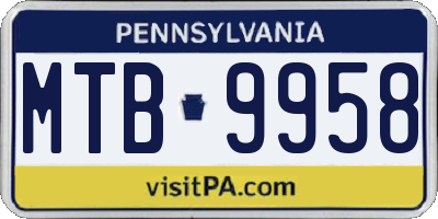PA license plate MTB9958