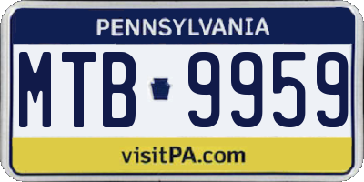 PA license plate MTB9959