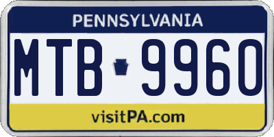 PA license plate MTB9960