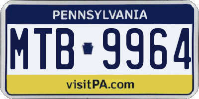 PA license plate MTB9964
