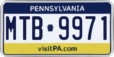 PA license plate MTB9971