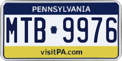 PA license plate MTB9976