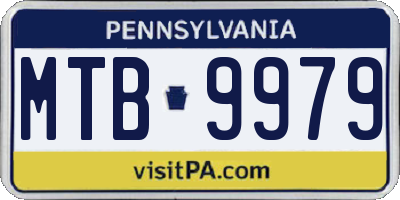 PA license plate MTB9979