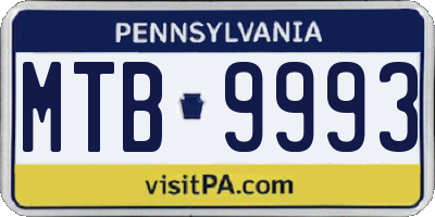 PA license plate MTB9993