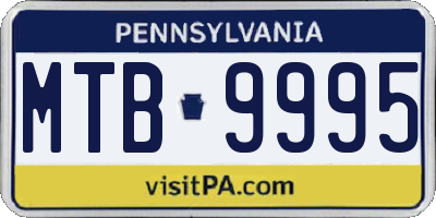 PA license plate MTB9995