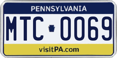 PA license plate MTC0069
