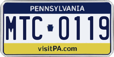PA license plate MTC0119