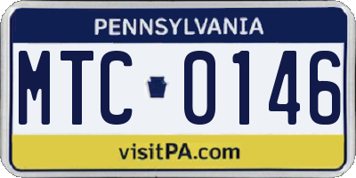PA license plate MTC0146