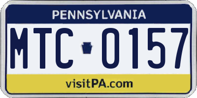 PA license plate MTC0157