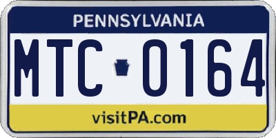 PA license plate MTC0164