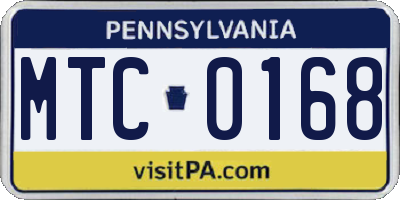 PA license plate MTC0168