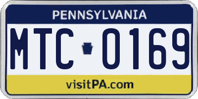 PA license plate MTC0169