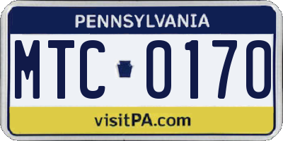 PA license plate MTC0170