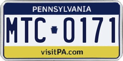PA license plate MTC0171