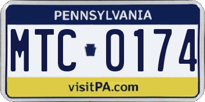 PA license plate MTC0174