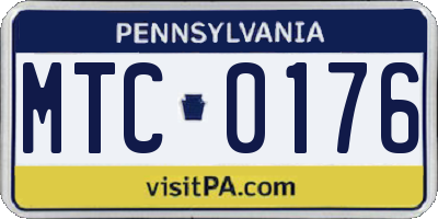 PA license plate MTC0176