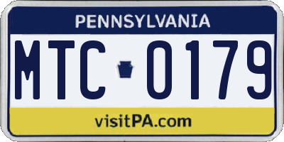 PA license plate MTC0179