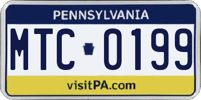 PA license plate MTC0199