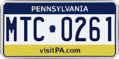 PA license plate MTC0261