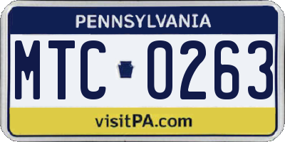 PA license plate MTC0263