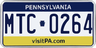 PA license plate MTC0264