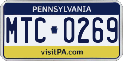 PA license plate MTC0269