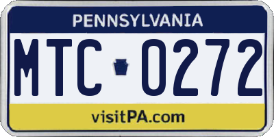 PA license plate MTC0272