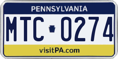 PA license plate MTC0274