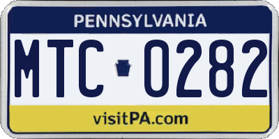 PA license plate MTC0282