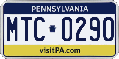 PA license plate MTC0290
