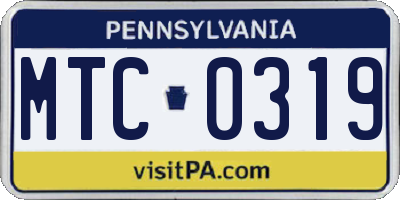 PA license plate MTC0319