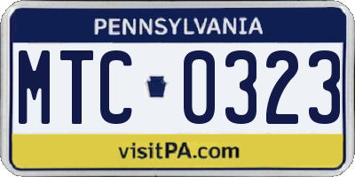 PA license plate MTC0323