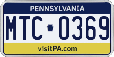 PA license plate MTC0369