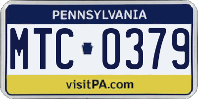 PA license plate MTC0379