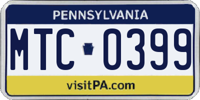 PA license plate MTC0399