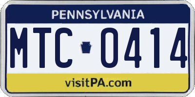 PA license plate MTC0414