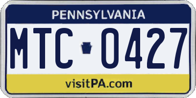 PA license plate MTC0427