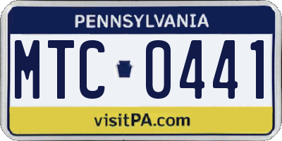 PA license plate MTC0441
