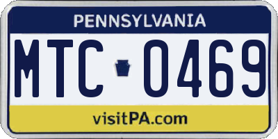 PA license plate MTC0469