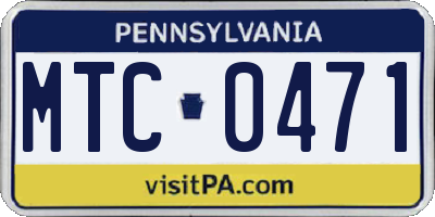 PA license plate MTC0471