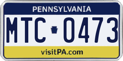 PA license plate MTC0473