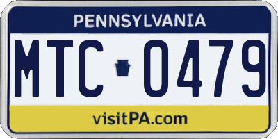 PA license plate MTC0479
